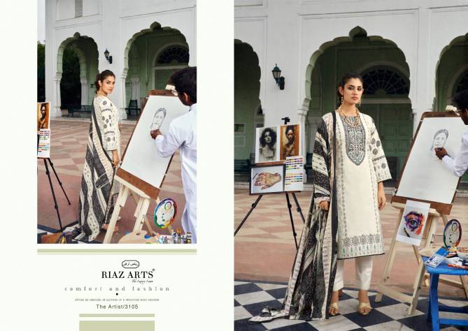 The Artist By Riaz Arts Printed Lawn Karachi Cotton Dress Material Wholesale Shop In Surat
